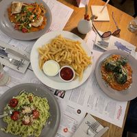 Maultaschen, Tagliatelle, Spinat Knödel, Pommes  at Grosser Kiepenkerl in Muenster