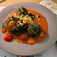 Spinach and pumpkin dumplings at Grosser Kiepenkerl in Muenster