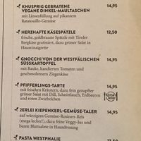 Menü  at Grosser Kiepenkerl in Muenster