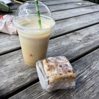 Almond frappacino and vegan cake   at Steff's Kitchen in Brockenhurst