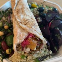 Falafel wrap and salad box  at Go Falafel in Liverpool