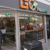 Outside (on a corner) at Go Falafel in Liverpool