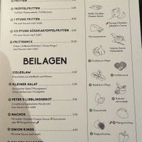Menu (1/2). Fries.  at Peter Pane - East Side Mall in Berlin