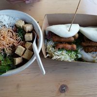 Steam buns and spicy curry at Silk Road - Food Stand in Oslo