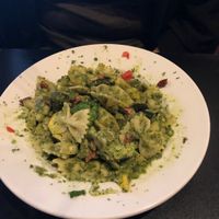 Bow tie pesto pasta made vegan at Provision Restaurant in Port St Joe