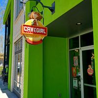 Outside of building at Cavegirl Coffeehouse in Longmont
