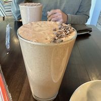 Cacao Almond butter smoothie with protein powder   at Cavegirl Coffeehouse in Longmont