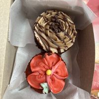 Red velvet and brownie mocha cupcakes   at Erin McKenna's Bakery in Santa Monica