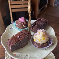 Cakes and brownies  at The Base Vegan Retreat & Small Animal Sanctuary in Bristol