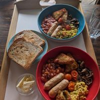 Vegan breakfast at The Base Vegan Retreat & Small Animal Sanctuary in Bristol