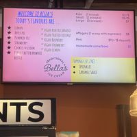 Menu   at Bella's Traditional Ice Cream in Saint John