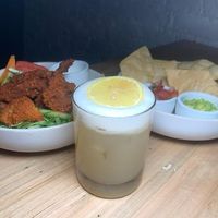 Vegan whiskey sour and snacks!  at The Gradient in Brooklyn