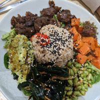 Teriyaki chicken bowl at Home Vegan Bar in Docklands