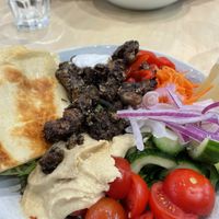“Lamb” souvlaki bowl   at Home Vegan Bar in Docklands