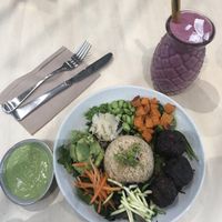 Home Nourish Bowl & Berry Bliss Smoothie at Home Vegan Bar in Docklands