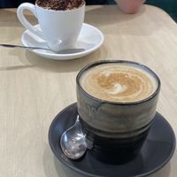 Oat and Soy milk coffees  at Home Vegan Bar in Docklands