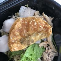 Wanton noodles. Home made fishball and minced pork ! Yummy! at Kang Su 康素 - Sims Dr in Central Singapore