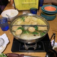 Split pot for two broths.. at Sweet Home Cafe in Honolulu