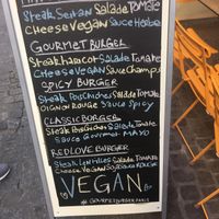 menu sign at Gourmet Burger in Paris