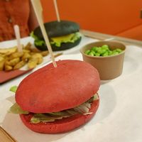 Red love burger at Gourmet Burger in Paris