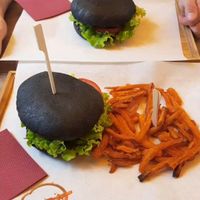 Charchol burger and chips at Gourmet Burger in Paris