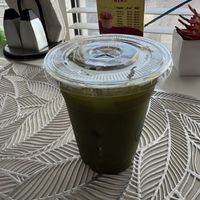 The GREEN JUICE: kale, spinach, moringa, lime, ginger, cactus, apple, agave nectar.   at NewLife Natural Vegetation Cell Food in Nassau