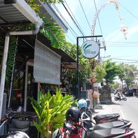 Outside view of sign and restaurant entrance. at Go Vegan Bali in Tibubeneng