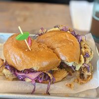 Oyster mushroom po boy at Turf Surf & Earth in Somerville