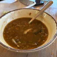 Lentil Mushroom Soup  at Turf Surf & Earth in Somerville