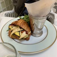 Savory croissant with French fries   at Ladurée in Beverly Hills