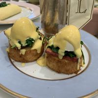 Benedict with hollandaise sause on top at Ladurée in Beverly Hills