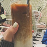 Coconut mylk latte at Ladurée in Beverly Hills