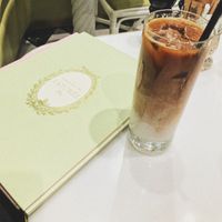 Iced coconut mylk latte at Ladurée in Beverly Hills