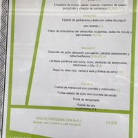 Lunch menu for 13,80€ (bread, starter, first course, 2nd, dessert and drink - e.g. wine) at Te Quiero Verde in Barcelona