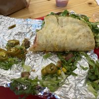 Vegan fry bread taco  at Hungry Hippie Tacos in Grand Marais