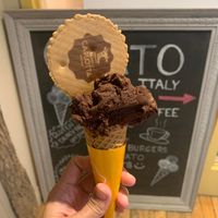 Dark chocolate vegan cone at Il Gelato di Carlotta in Niagara-on-the-lake