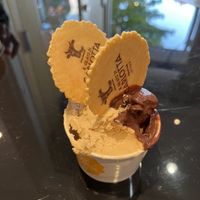 Hazelnut and chocolate  at Il Gelato di Carlotta in Niagara-on-the-lake
