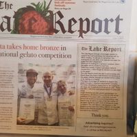 Newspaper  at Il Gelato di Carlotta in Niagara-on-the-lake