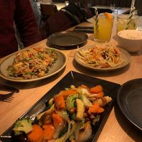 Noodles, veg and salad at Talay Thai Kitchen in St Ives