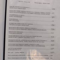 Vegan menu on 1/11/22 at Portobello in Lanzarote