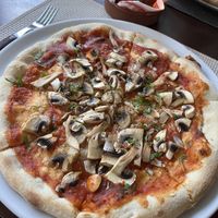 Vegan mushroom pizza   at Portobello in Lanzarote