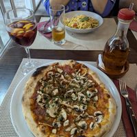 Mushroom vegan pizza (without cheese) at Portobello in Lanzarote