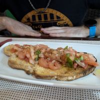 Bruschetta with tomatoes and onion at Portobello in Lanzarote