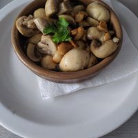 Garlic mushrooms. Delicious but super hot! at Portobello in Lanzarote