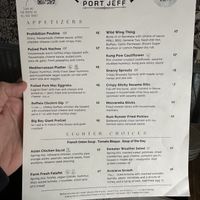 Menu - April 6, 2024 (were told they will be changing it for the summer)    at Prohibition Kitchen in Port Jefferson