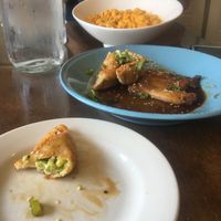 edamame dumpling and chili Mac  at Prohibition Kitchen in Port Jefferson