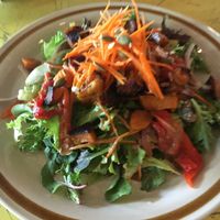 Roasted vegetable salad (vgn if ask for no feta) at Cafe Komodo in Prospect