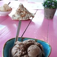 Chocolate peanut butter vegan ice cream at Pico Feliz in Samara