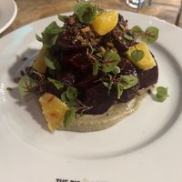 Vietnamese coffee roasted beet salad on top of a smoked eggplant purée. Wow! #Veganuary at The Pig and The Lady in Honolulu