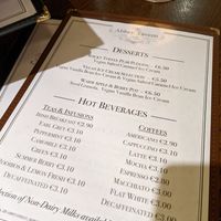 vegan menu (2) at Abbey Tavern in Howth